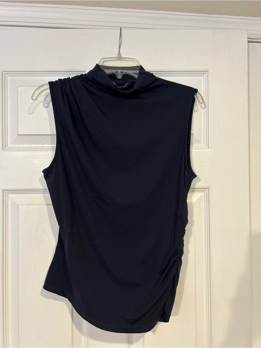 Veronica Beard Mylie Sleeveless Mock Neck Top - Navy Blue Like New